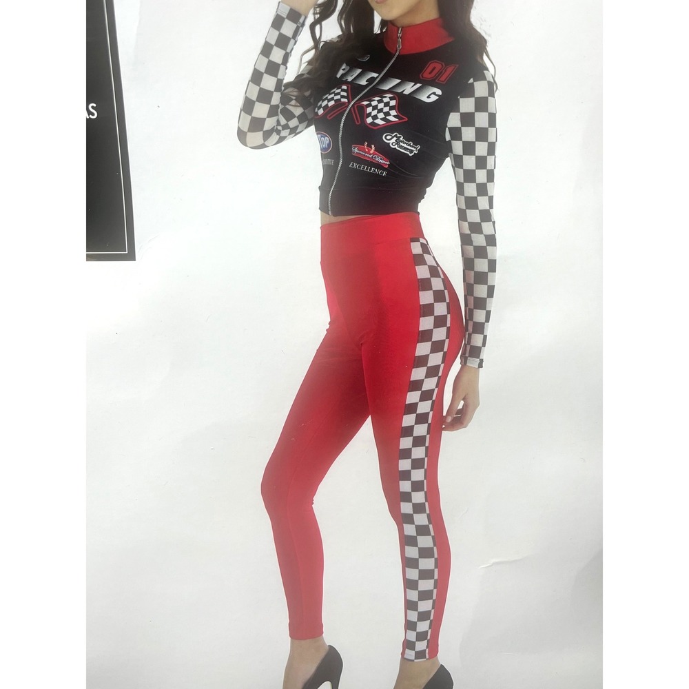 NWT Womens Race Car Driver Costume Small 2-4 Racing Halloween 3 Piece Outfit - Picture 3 of 12